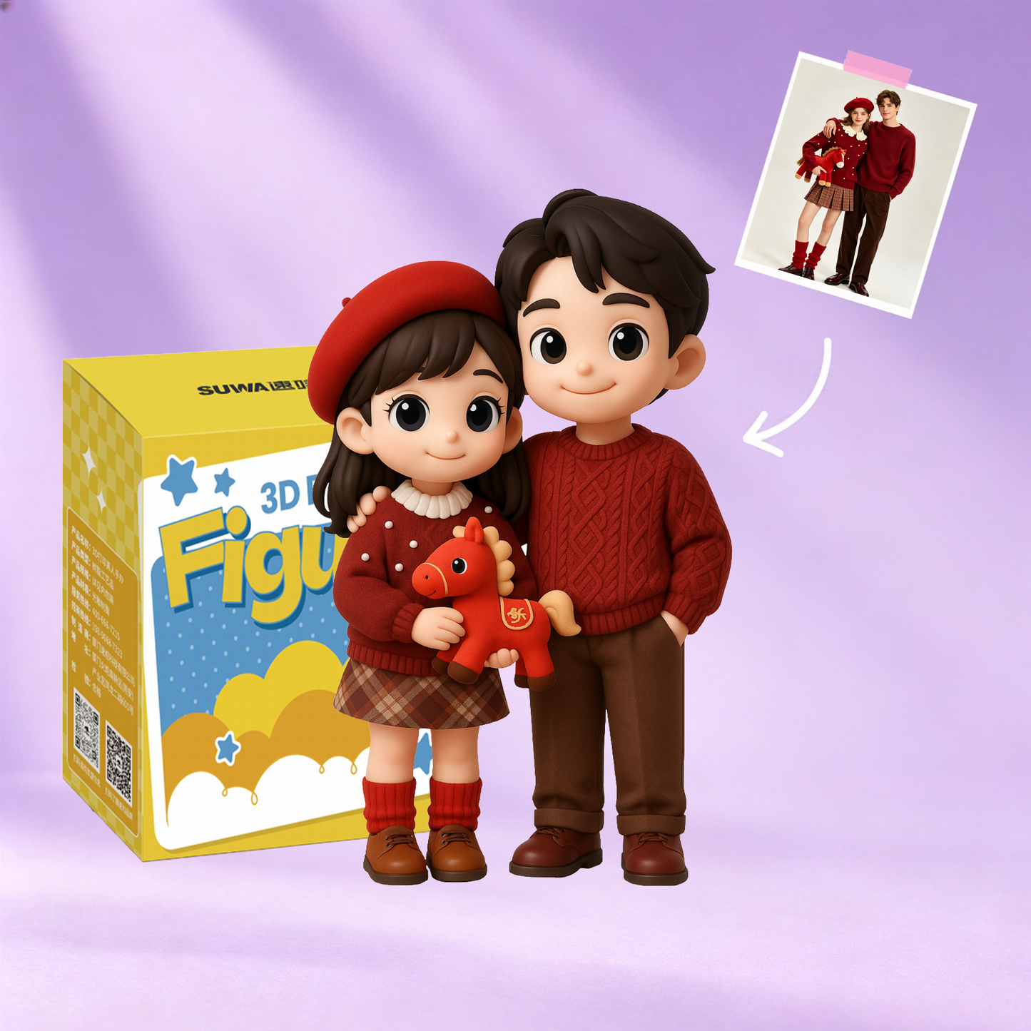 Customized cartoon figurines for two people